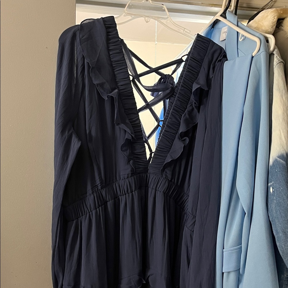 ASOS Navy Long Sleeve Dress